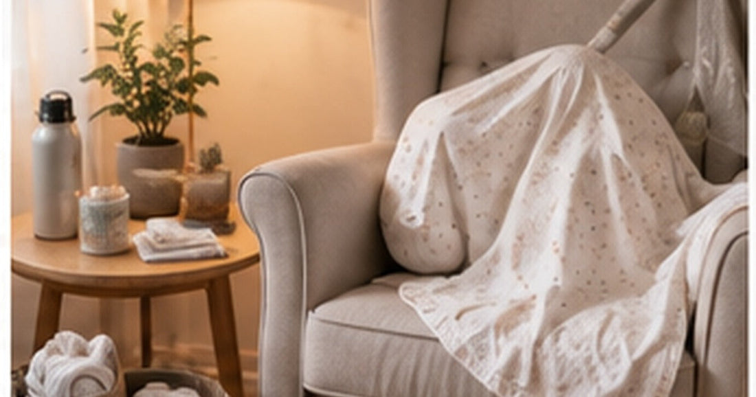 Lifestyle scene for how to set up a comfortable breastfeeding corner at home