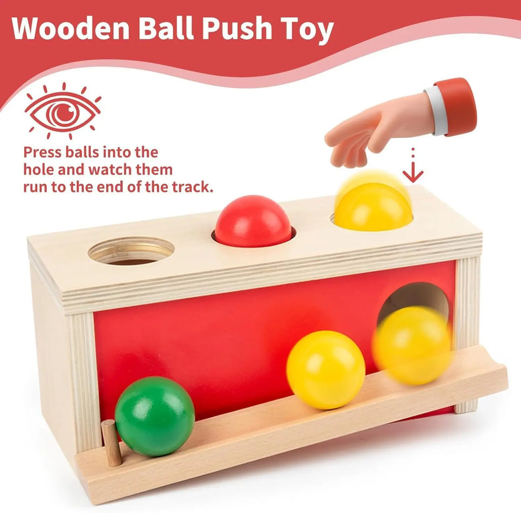 Montessori Wooden Rainbow Spinning Drum with Mirror - Detail View 3
