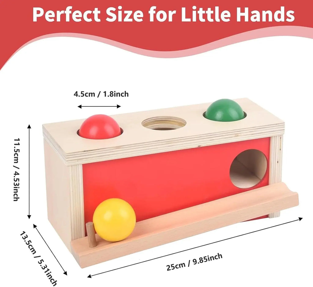 Montessori Wooden Rainbow Spinning Drum with Mirror - Detail View 4