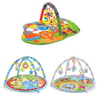 Baby Play Mat with Fitness Frame, Infant Crawling Activity Gym