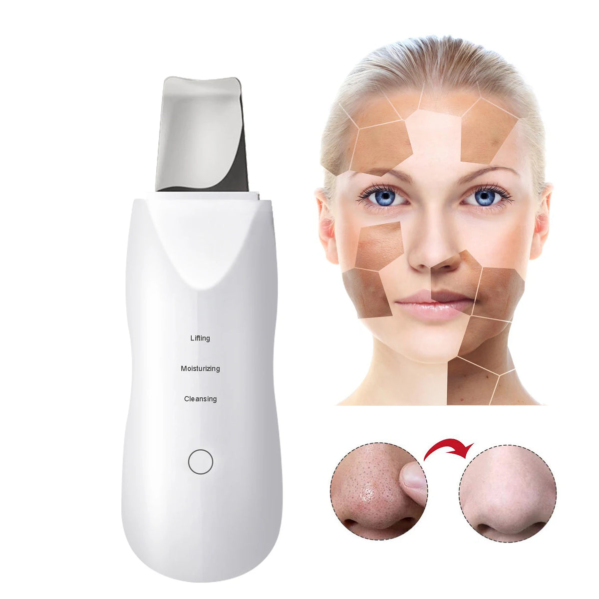 Ultrasonic Facial Skin Scrubber & Deep Pore Cleanser Spatula - AmaraKin Nursery & Family Essentials (Photo 2)