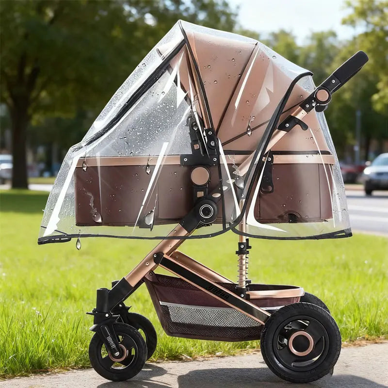 Universal Pushchair Rain Cover with Magnetic Vision Window - AmaraKin Nursery & Family Essentials (Photo 2)