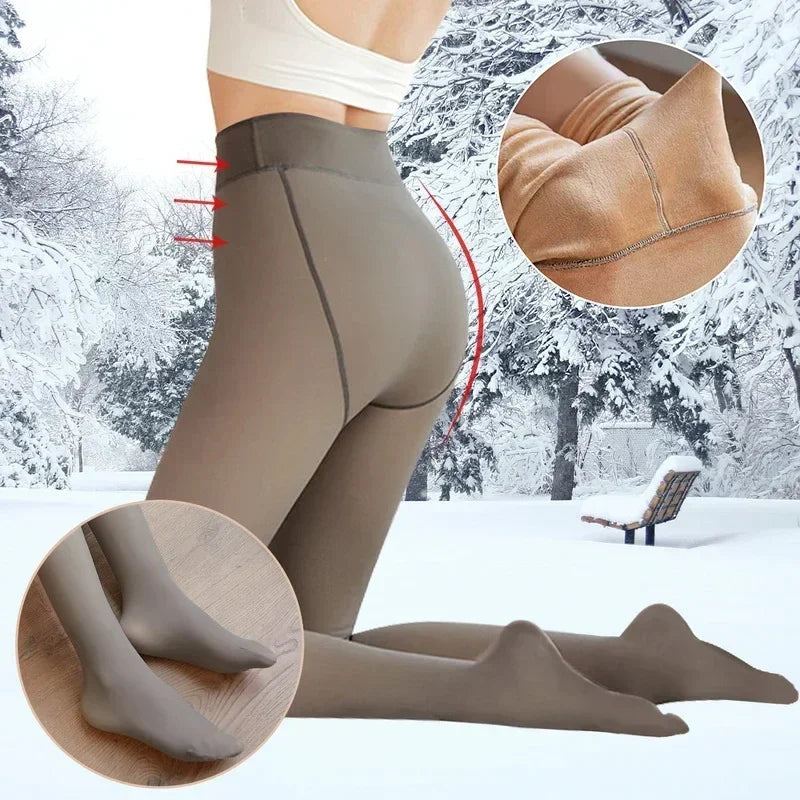 Women's Fleece Lined Thermal Tights, High Waist Winter Leggings
