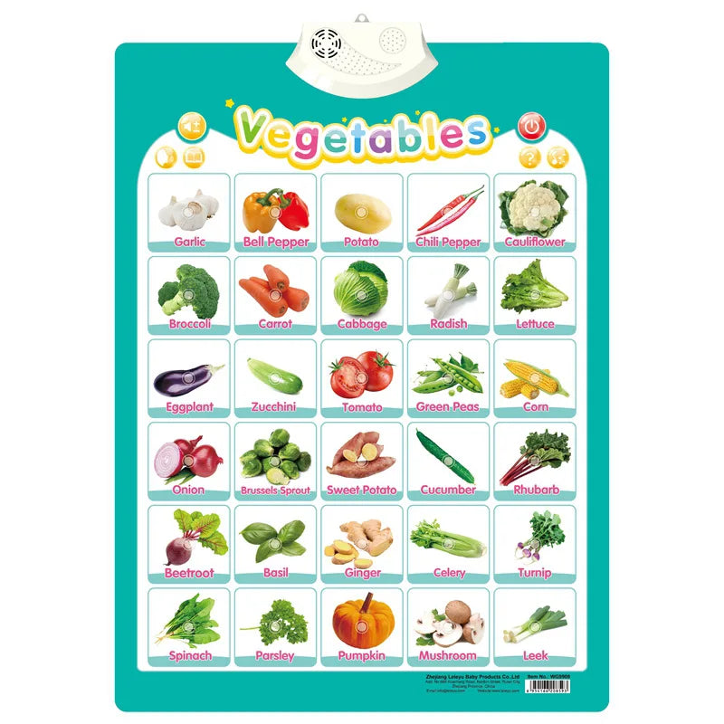 Electronic Alphabet Wall Chart, Talking ABC 123 Learning Poster for Toddlers