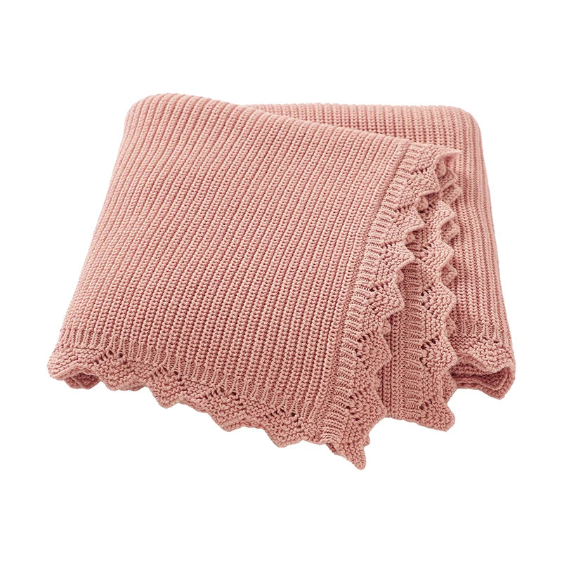 Baby Stroller Blanket Cotton Knitted, 90x70cm Swaddle Wrap