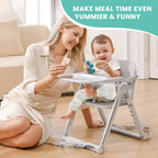 Baby Booster Seat High Chair, Folding Portable Feeding Chair 6 Months-3 Years