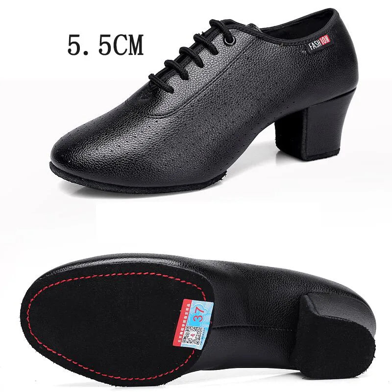 Women's Latin & Ballroom Dance Shoes 5.5cm Heel – Lace-Up, Indoor & Outdoor Sole, 6 Colours