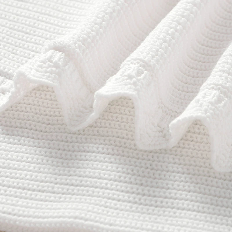 Baby Stroller Blanket Cotton Knitted, 90x70cm Swaddle Wrap
