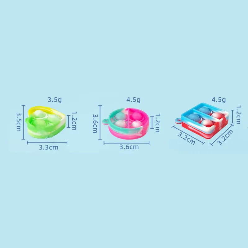 Mini Pop Fidget Keychain Toys, 20-Pack Sensory Toys for Kids