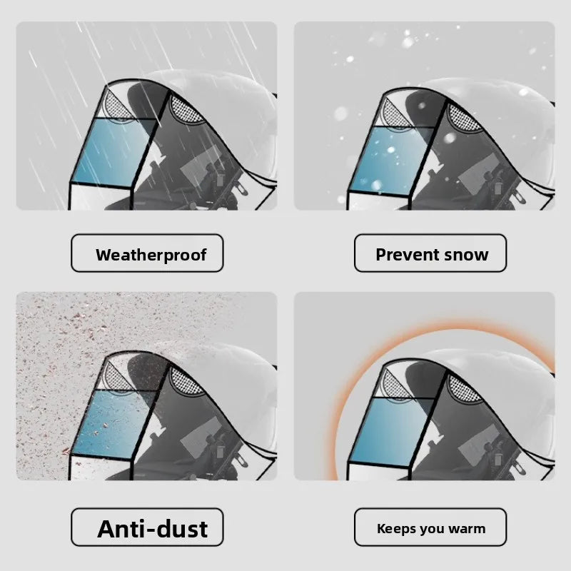 Universal Pushchair Rain Cover with Magnetic Vision Window - AmaraKin Nursery & Family Essentials (Photo 3)