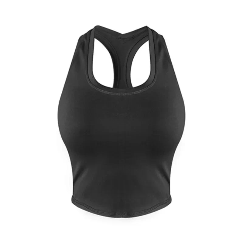 Women's Quick-Dry Sports Crop Top for Gym Running & Yoga – Stretch Nylon, 8 Colours, S-XL