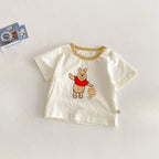 Kids 2-Piece Summer Set, T-Shirt and Denim Strap Shorts