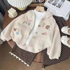 Baby Girl Knitted Cardigan, Warm Toddler Sweater Autumn Winter