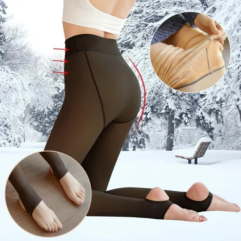 Women's Fleece Lined Thermal Tights, High Waist Winter Leggings