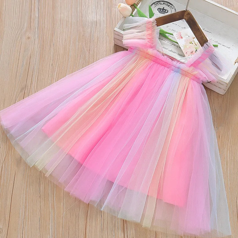 Baby Girl Chiffon Princess Dress, Butterfly Wing Summer Dress