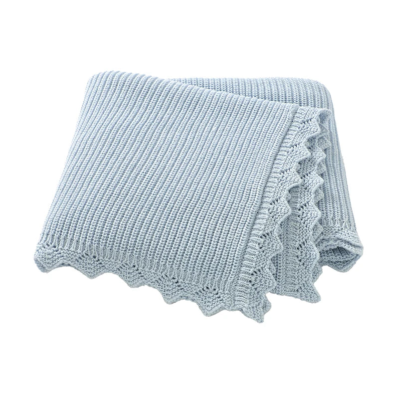 Baby Stroller Blanket Cotton Knitted, 90x70cm Swaddle Wrap