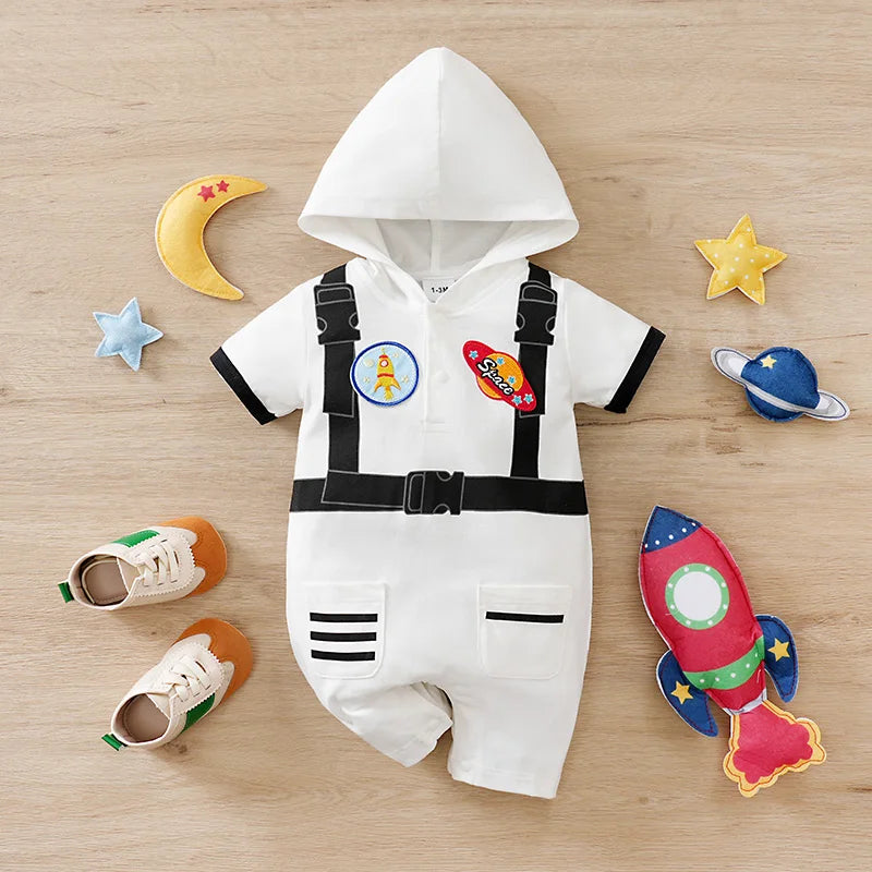 Baby Astronaut Romper 100% Cotton, Short-Sleeve 0-18 Months