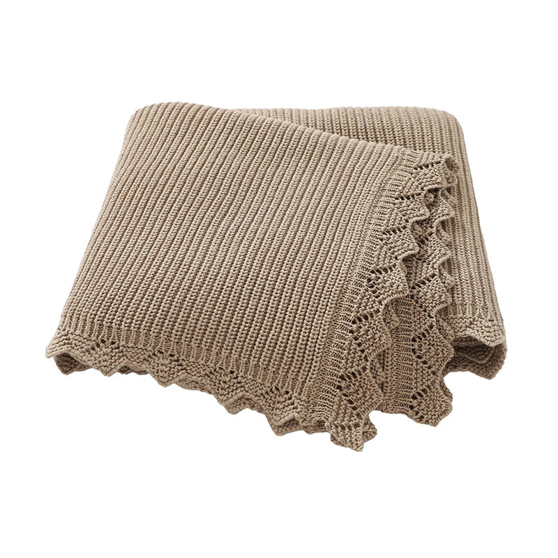 Baby Stroller Blanket Cotton Knitted, 90x70cm Swaddle Wrap