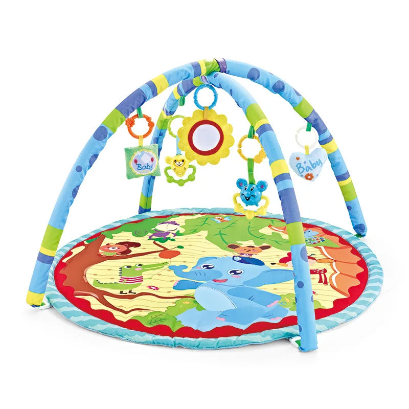 Baby Play Mat with Fitness Frame, Infant Crawling Activity Gym