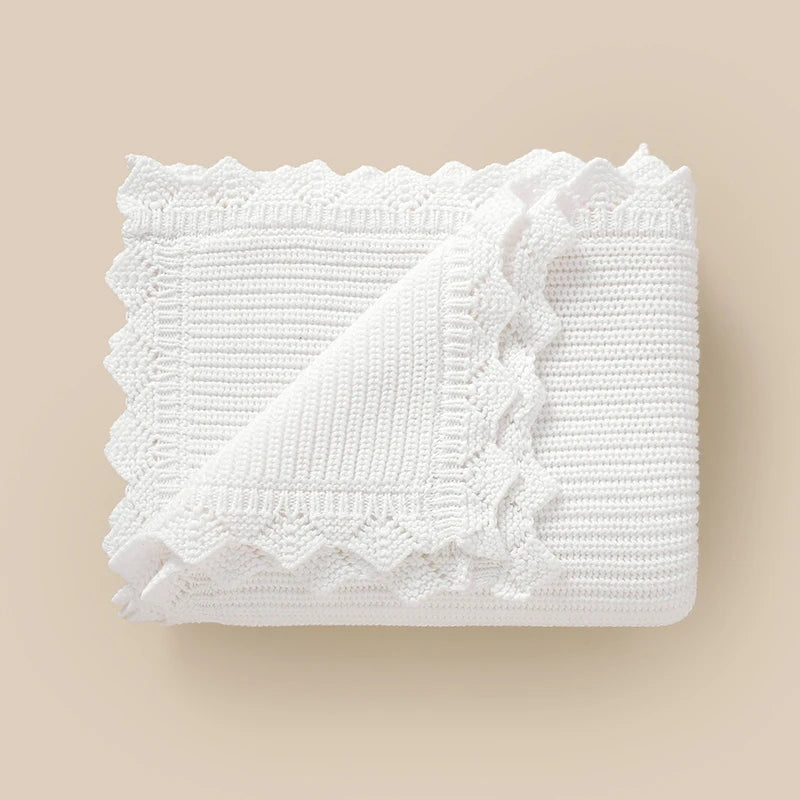 Baby Stroller Blanket Cotton Knitted, 90x70cm Swaddle Wrap
