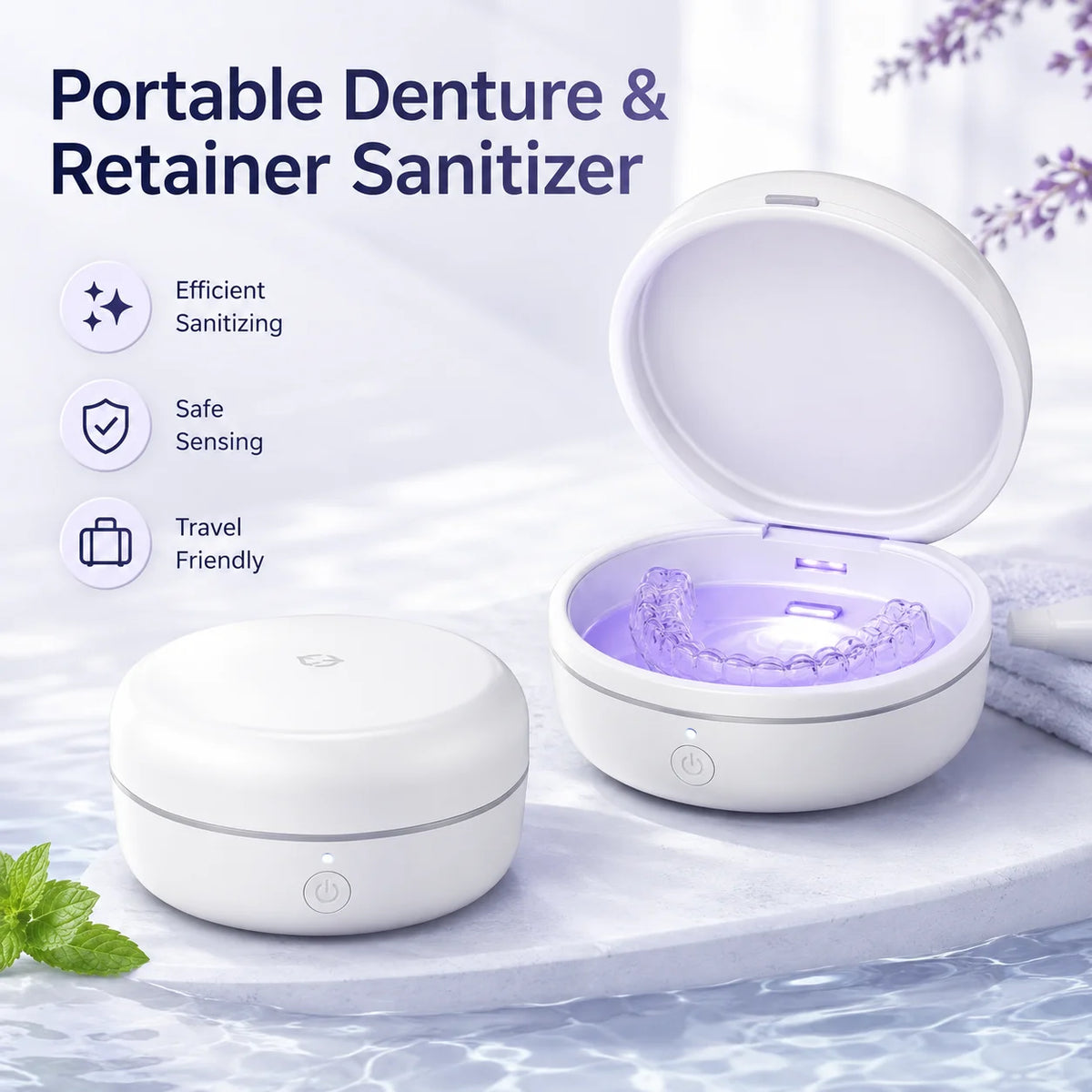 Portable UV-C LED Pacifier & Teether Quick-Steriliser Case - Hero Product View