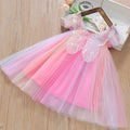 Baby Girl Chiffon Princess Dress, Butterfly Wing Summer Dress