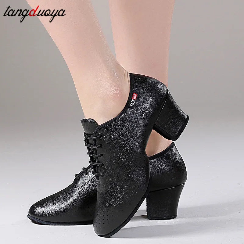 Women's Latin & Ballroom Dance Shoes 5.5cm Heel – Lace-Up, Indoor & Outdoor Sole, 6 Colours