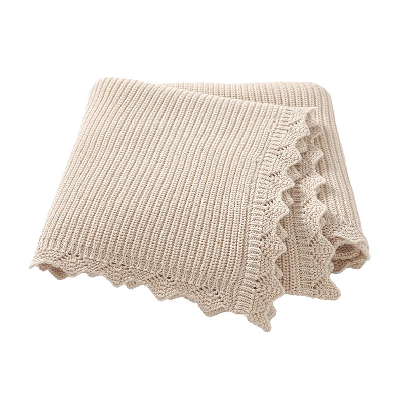 Baby Stroller Blanket Cotton Knitted, 90x70cm Swaddle Wrap