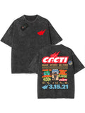 Oversized Cotton T-Shirt, Washed Streetwear Graphic Tee
