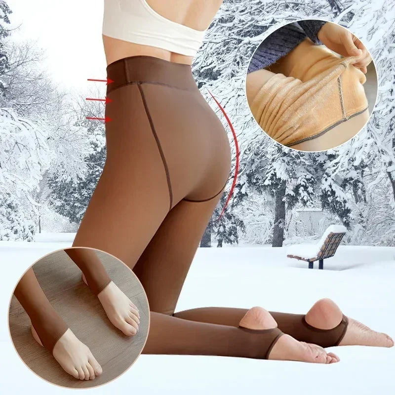 Women's Fleece Lined Thermal Tights, High Waist Winter Leggings