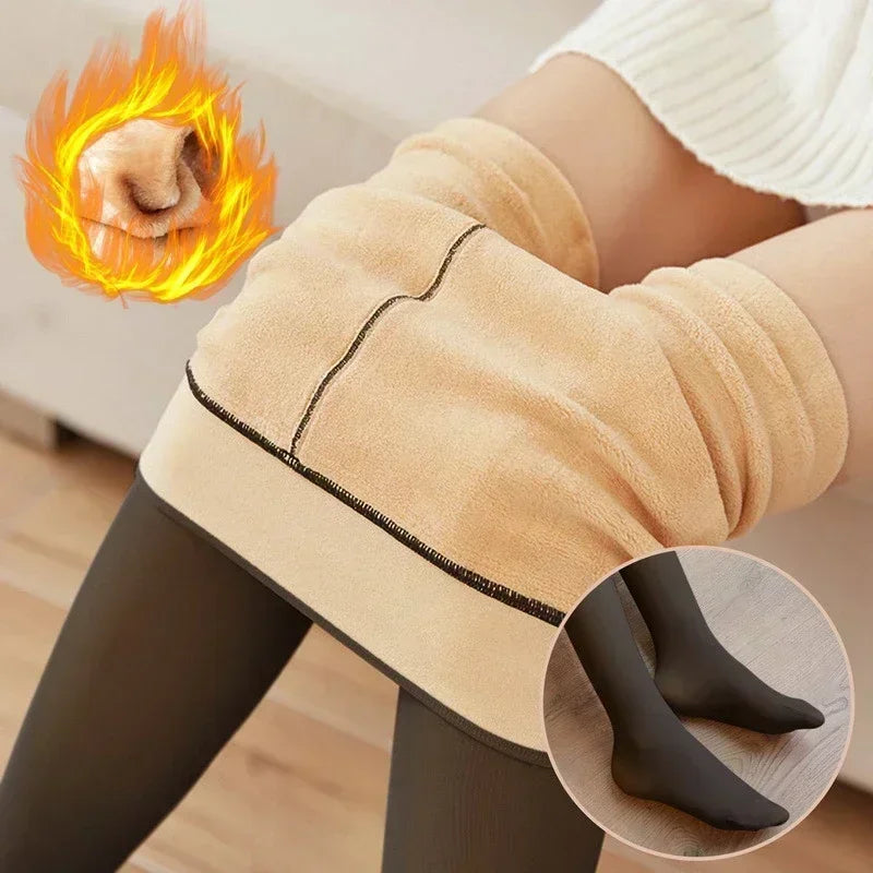 Women's Fleece Lined Thermal Tights, High Waist Winter Leggings
