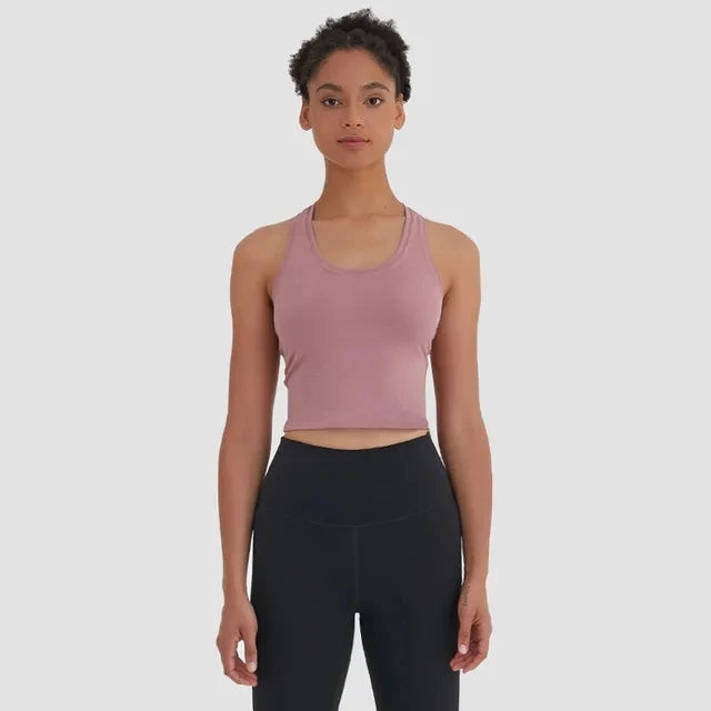 Women's Quick-Dry Sports Crop Top for Gym Running & Yoga – Stretch Nylon, 8 Colours, S-XL