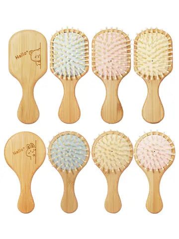 Bamboo Baby Hair Brush with Scalp Massage Bristles - image 4