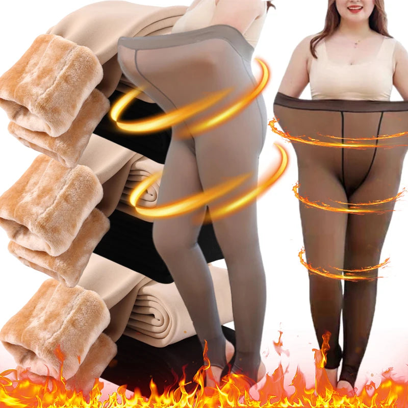 Women's Fleece Lined Thermal Tights, High Waist Winter Leggings
