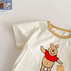 Kids 2-Piece Summer Set, T-Shirt and Denim Strap Shorts
