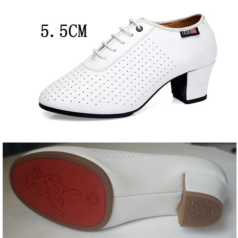 Women's Latin & Ballroom Dance Shoes 5.5cm Heel – Lace-Up, Indoor & Outdoor Sole, 6 Colours