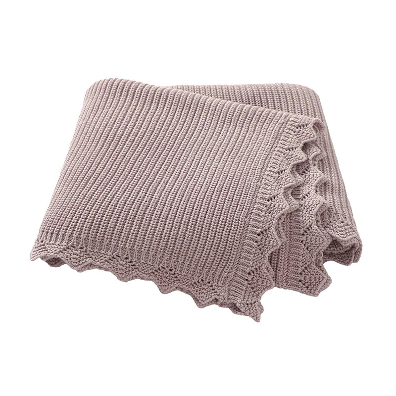 Baby Stroller Blanket Cotton Knitted, 90x70cm Swaddle Wrap