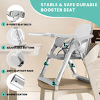 Baby Booster Seat High Chair, Folding Portable Feeding Chair 6 Months-3 Years
