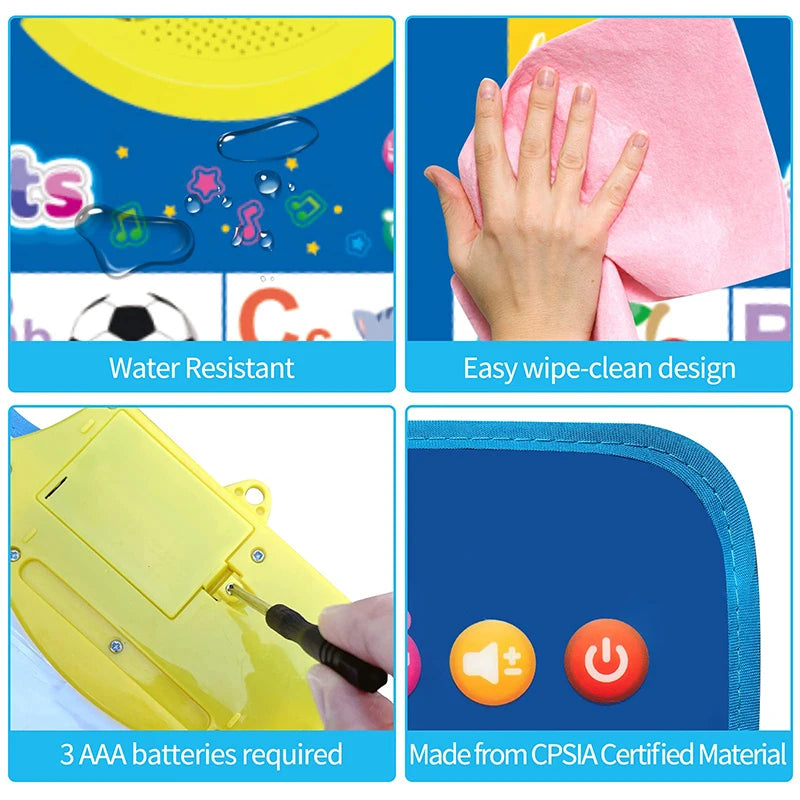 Electronic Alphabet Wall Chart, Talking ABC 123 Learning Poster for Toddlers