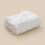 Baby Stroller Blanket Cotton Knitted, 90x70cm Swaddle Wrap
