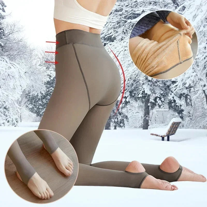 Women's Fleece Lined Thermal Tights, High Waist Winter Leggings