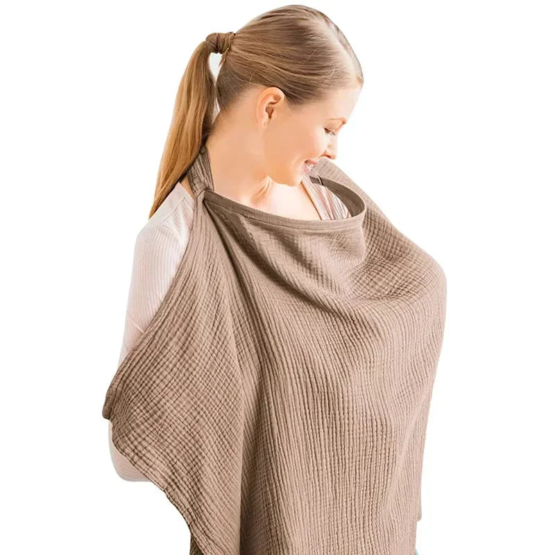 Nursing Cover Breathable Cotton Muslin, Breastfeeding Privacy Apron