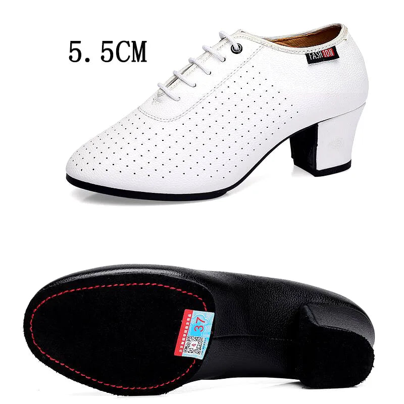 Women's Latin & Ballroom Dance Shoes 5.5cm Heel – Lace-Up, Indoor & Outdoor Sole, 6 Colours