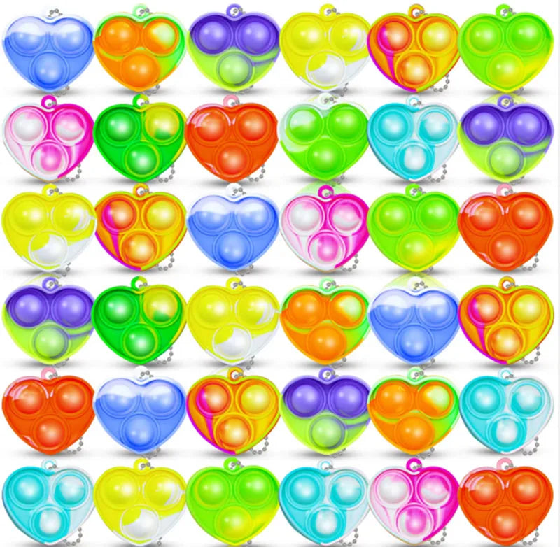 Mini Pop Fidget Keychain Toys, 20-Pack Sensory Toys for Kids