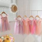 Baby Girl Chiffon Princess Dress, Butterfly Wing Summer Dress