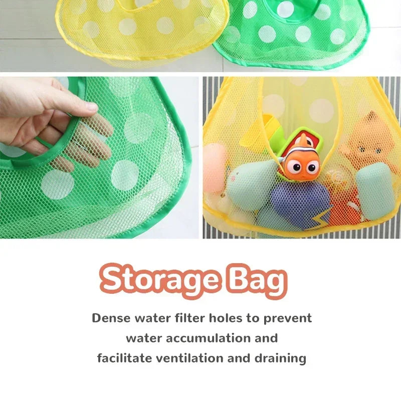 Hanging Quick-Dry Bath Toy Organizer & Rinse Basket - Lifestyle & In-Use Detail