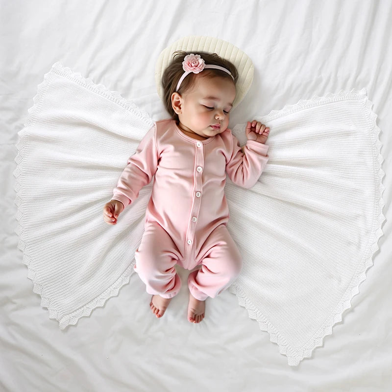 Baby Stroller Blanket Cotton Knitted, 90x70cm Swaddle Wrap