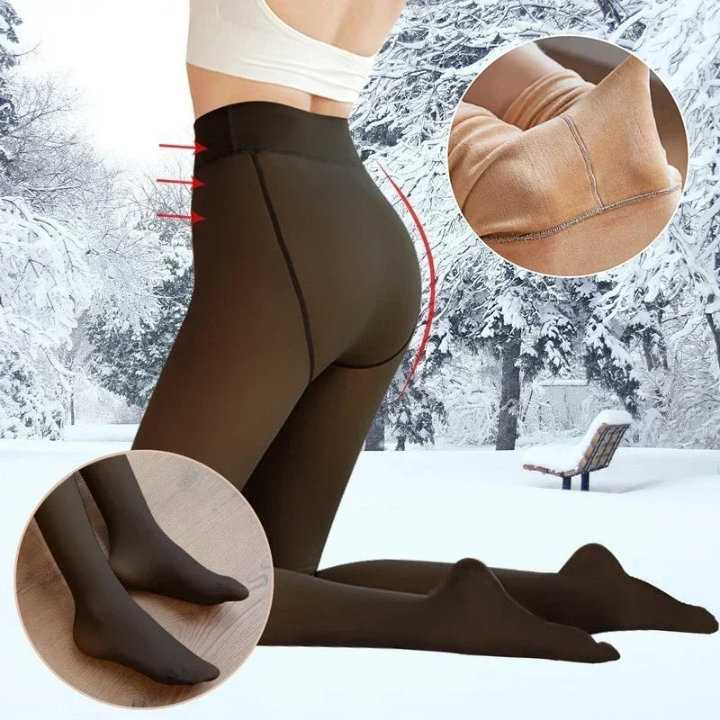 Women's Fleece Lined Thermal Tights, High Waist Winter Leggings