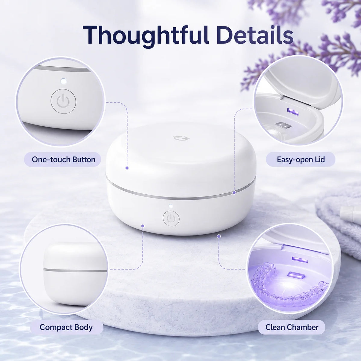 Portable UV-C LED Pacifier & Teether Quick-Steriliser Case - Detail View 3