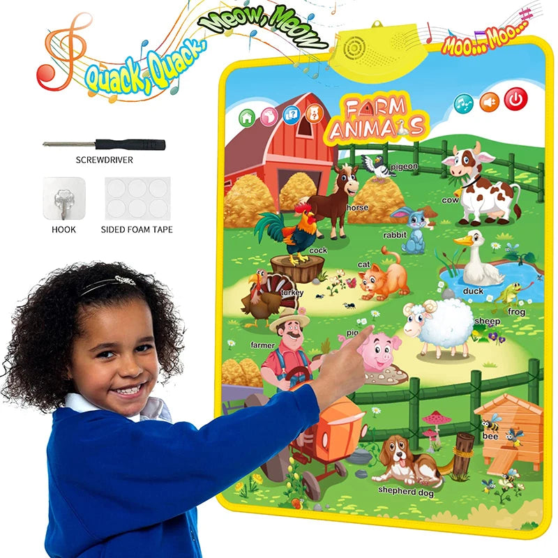 Electronic Alphabet Wall Chart, Talking ABC 123 Learning Poster for Toddlers